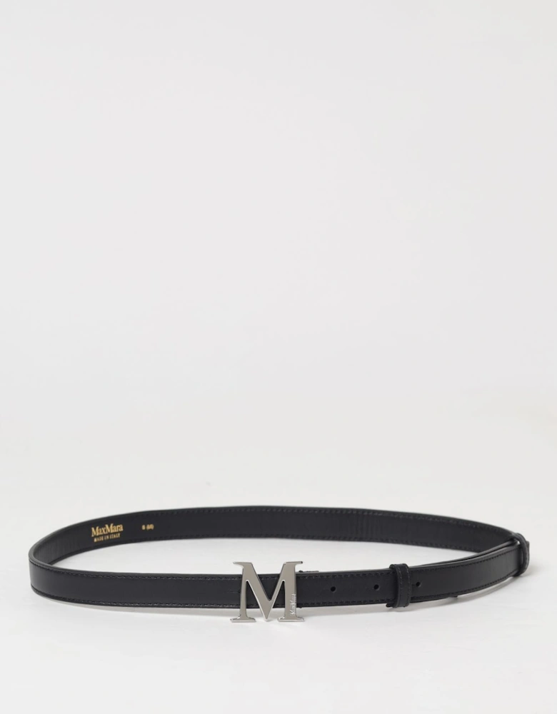 Leather Belt with M Buckle