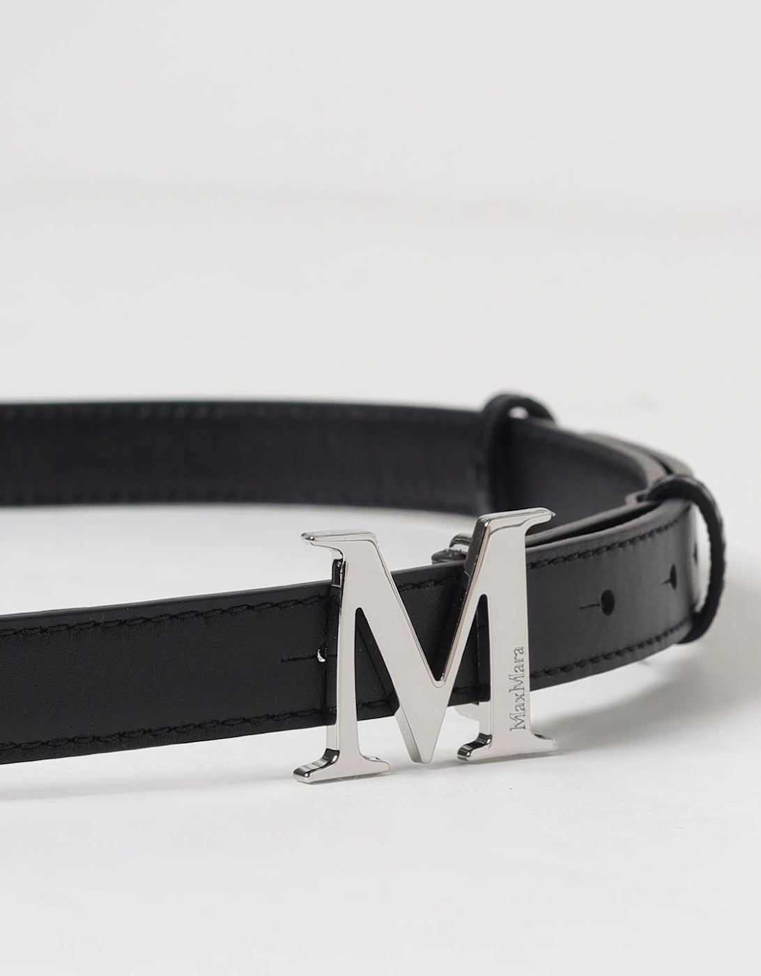Leather Belt with M Buckle