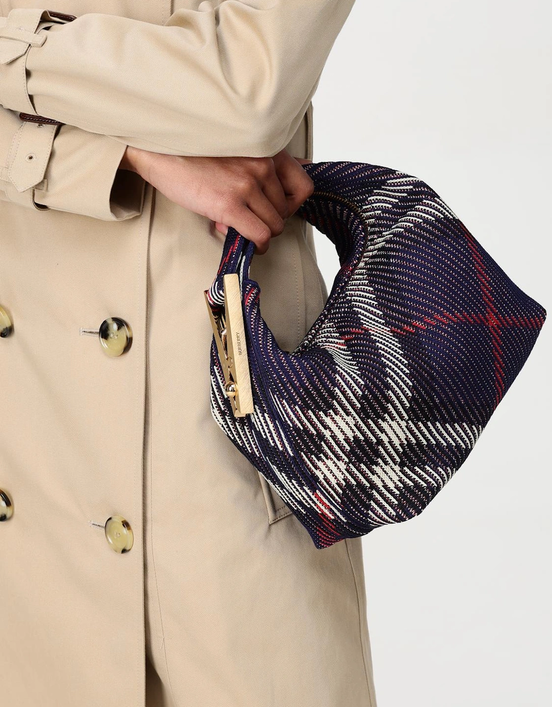 Woven Plaid Shoulder Bag