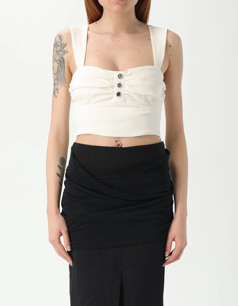 Linen Sleeveless Cropped Top