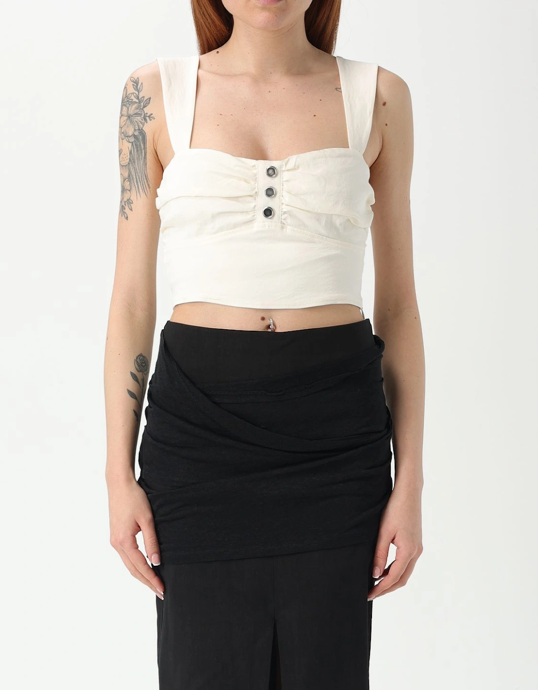Linen Sleeveless Cropped Top