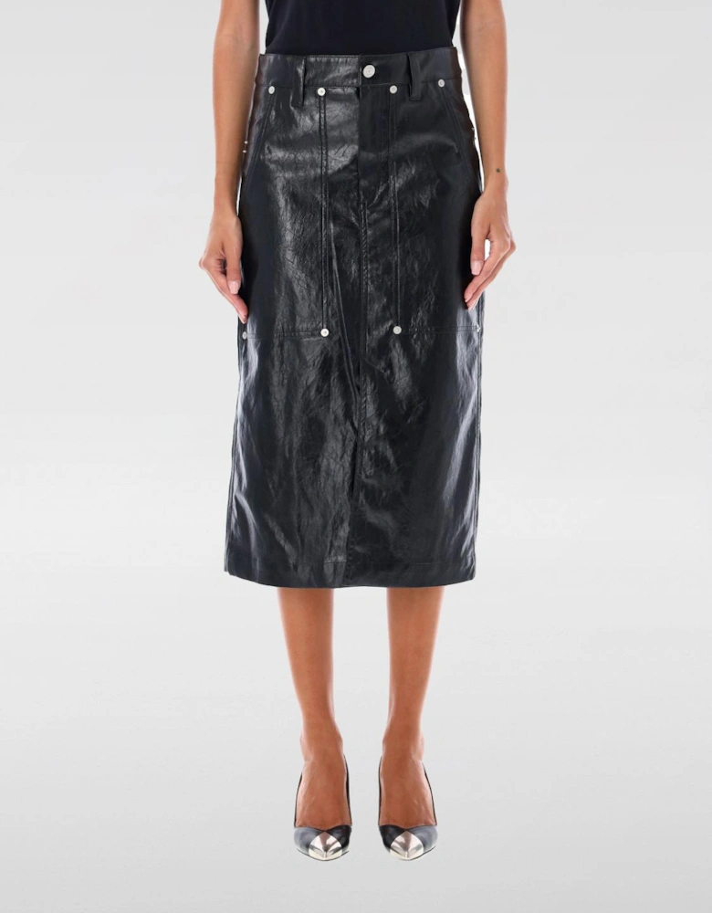 Leather Midi Skirt