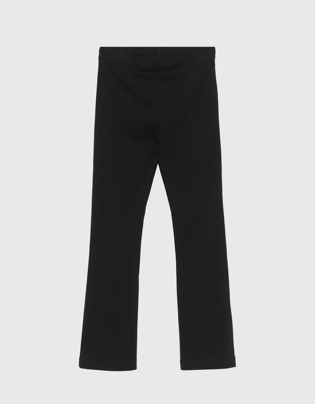 Ribbed Knit Pants with Side Slits