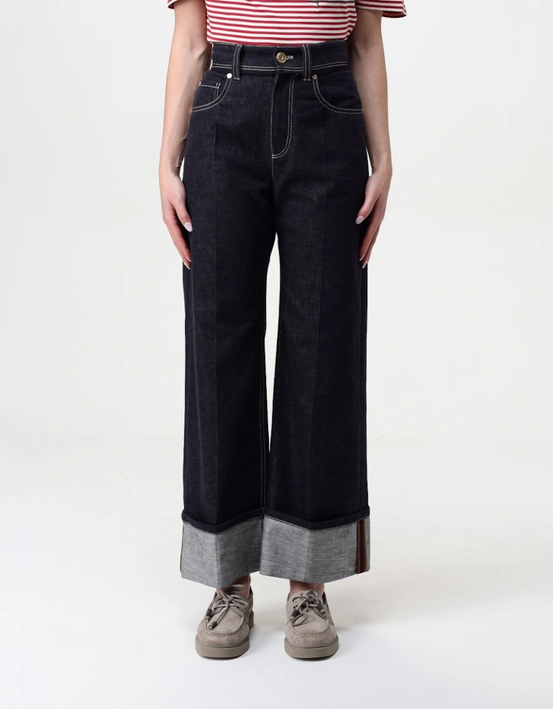 Wide Leg Jeans with Cuffed Hems