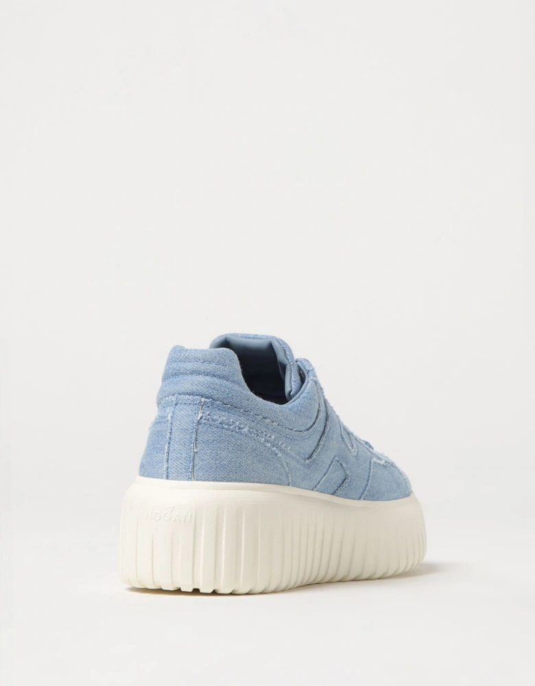 Interactive Denim Platform Sneakers