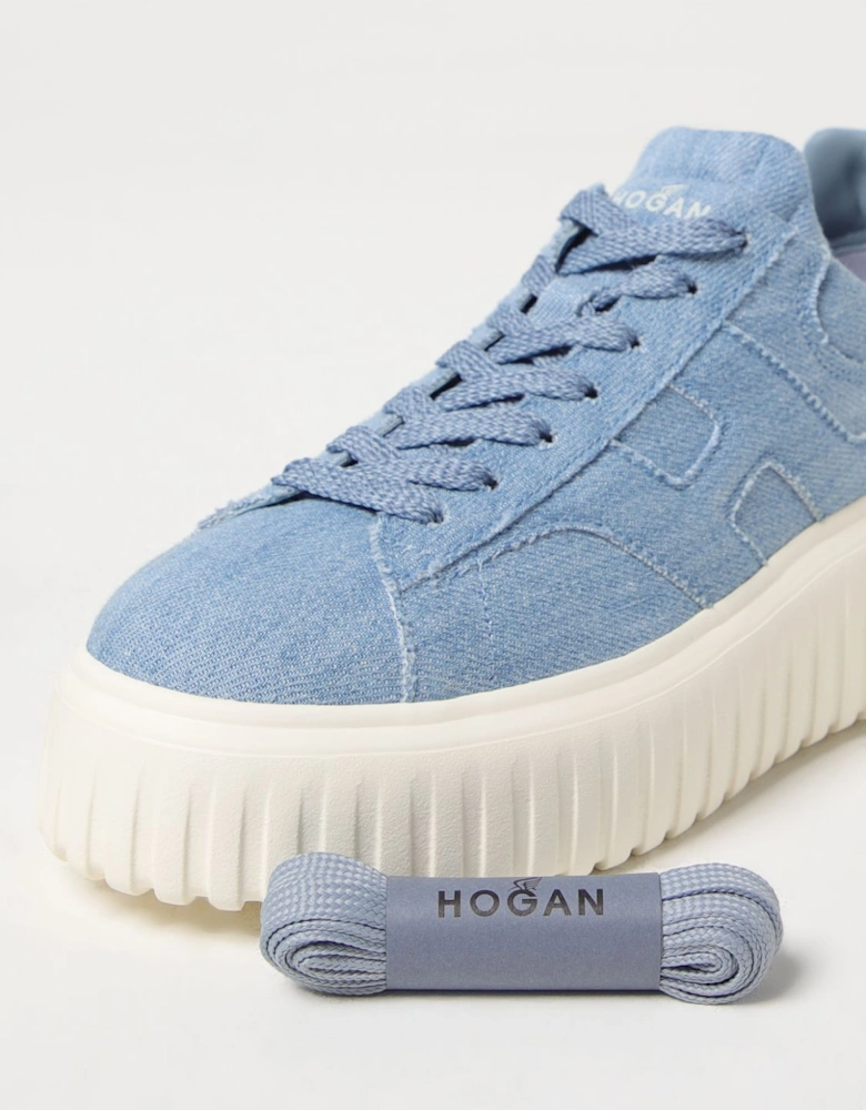 Interactive Denim Platform Sneakers