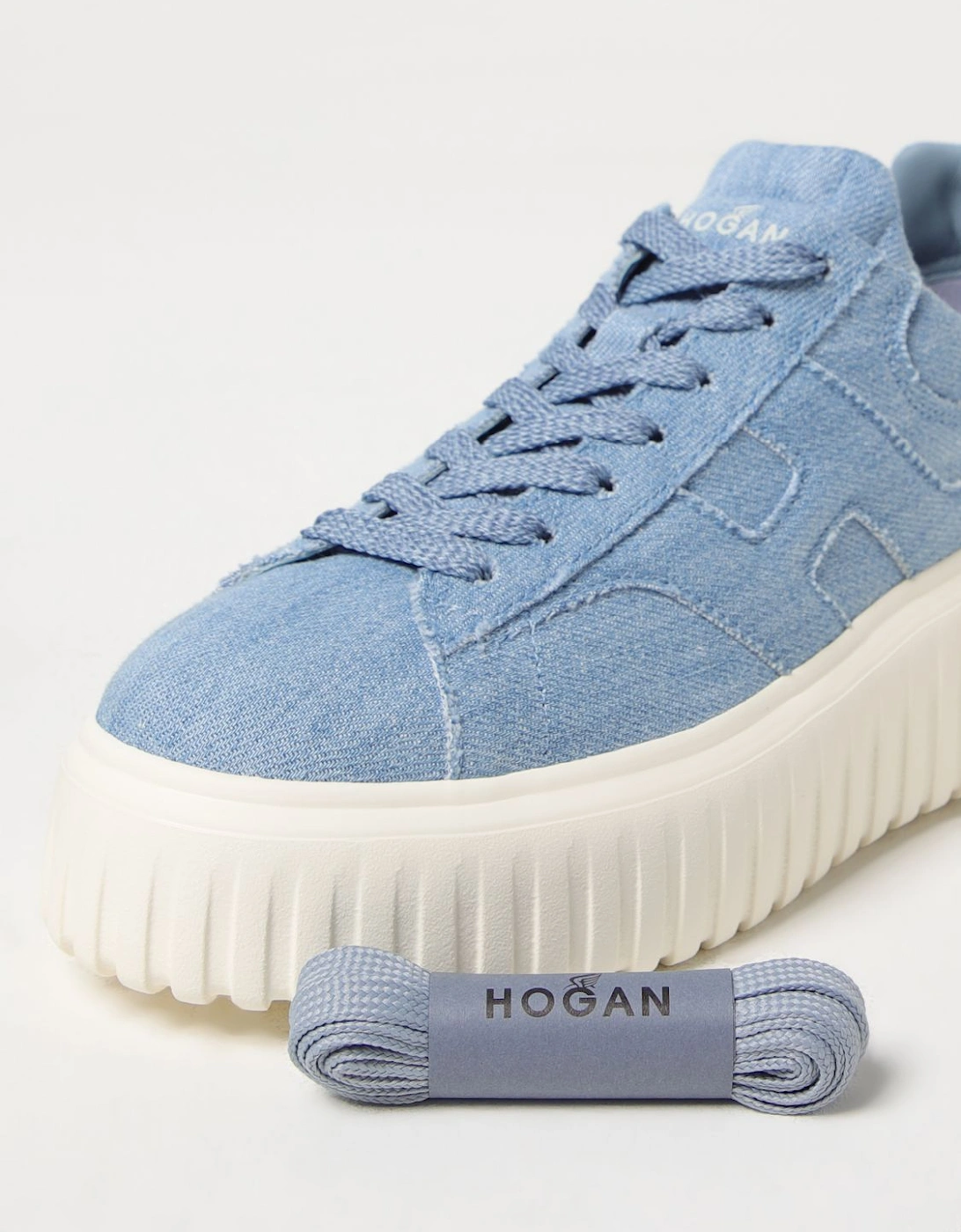Interactive Denim Platform Sneakers