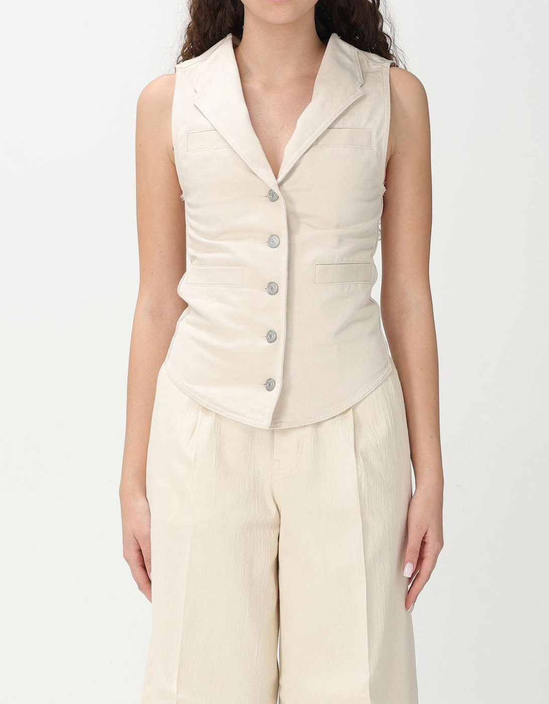 Sleeveless Collared Vest Button Closure, 5 of 4