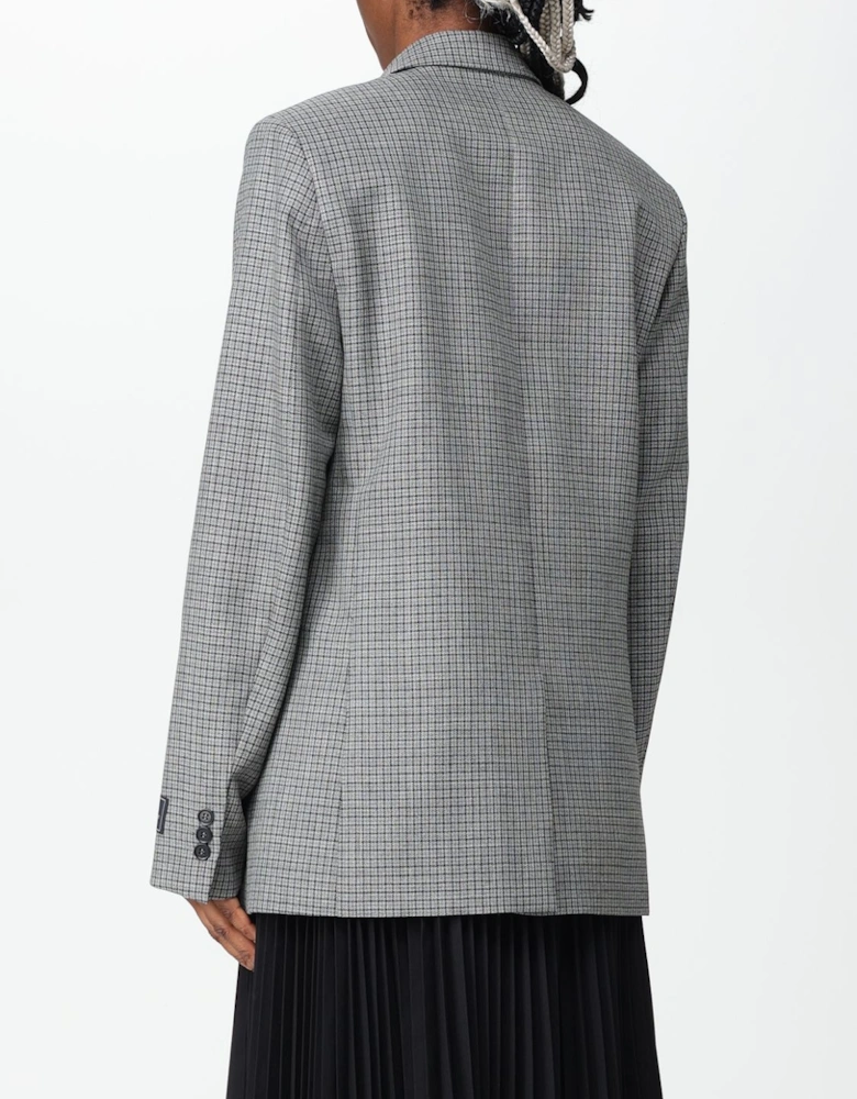 Checkered Blazer Crystal Heart Brooch