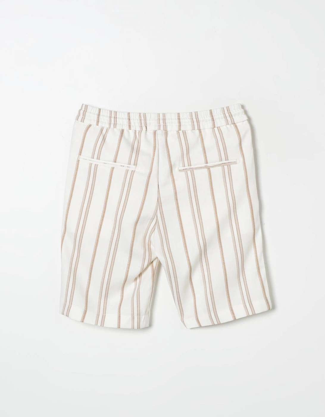Striped Linen Shorts Drawstring Waist
