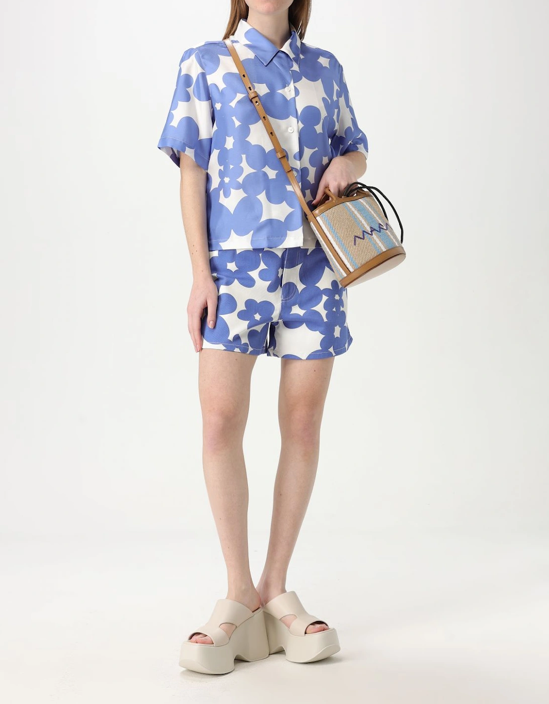Floral Print Denim Shorts