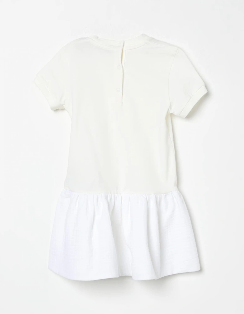 Girls Short Sleeve Ruffled Hem Dress