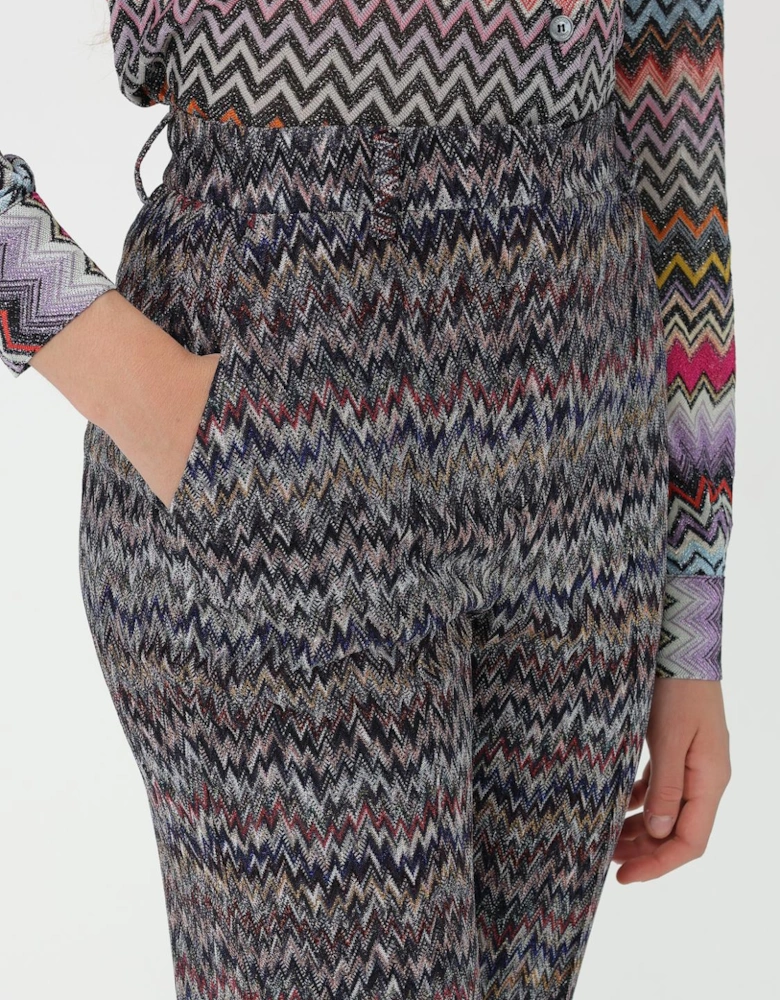 Zigzag Pattern Straight Leg Pants