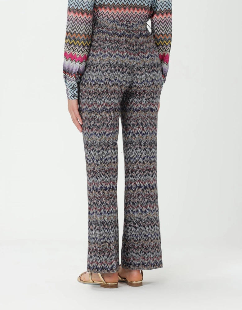 Zigzag Pattern Straight Leg Pants