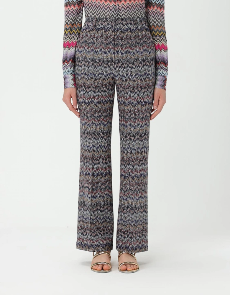 Zigzag Pattern Straight Leg Pants