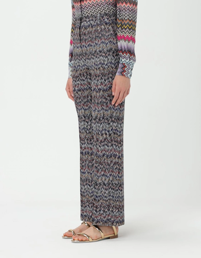 Zigzag Pattern Straight Leg Pants