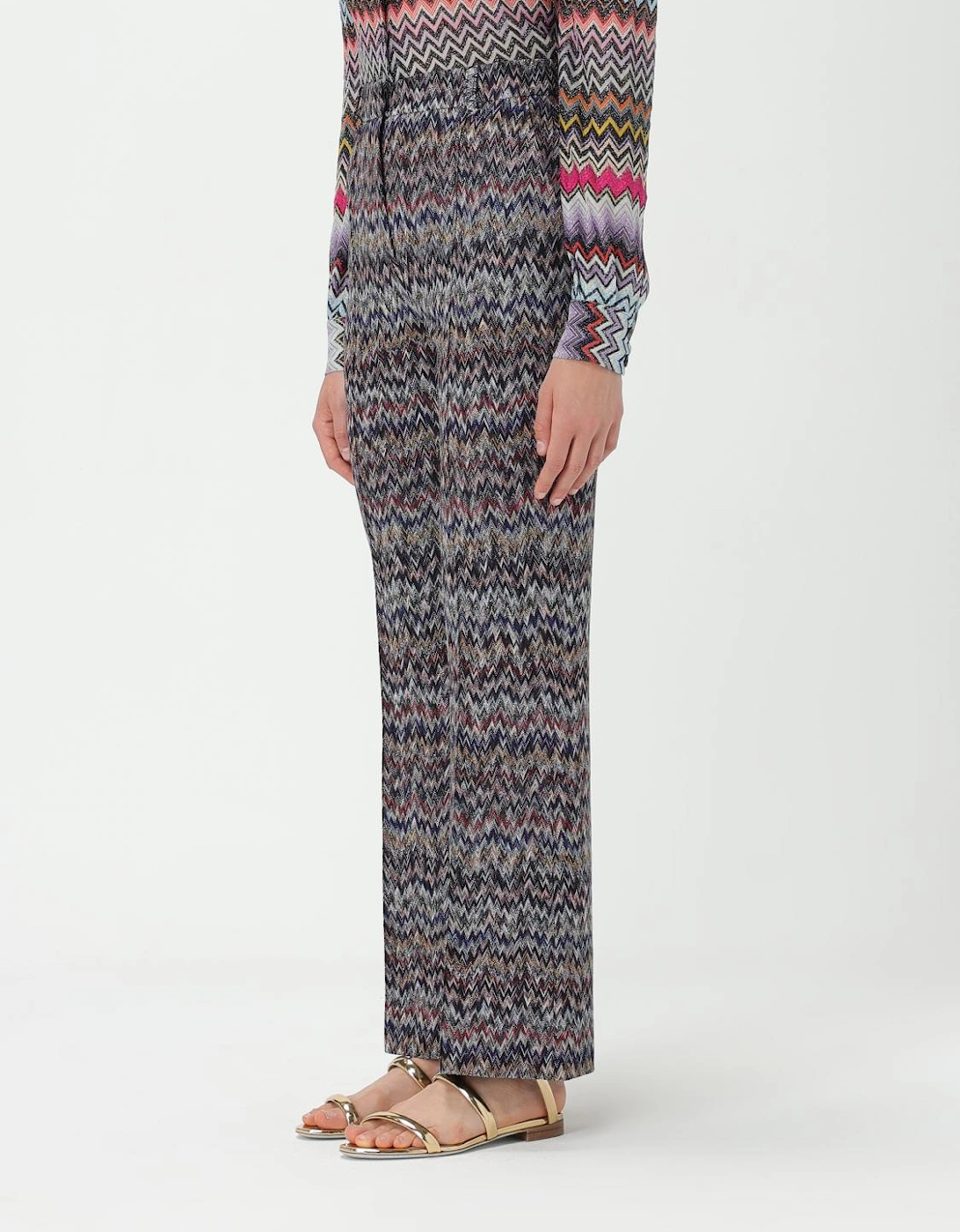 Zigzag Pattern Straight Leg Pants