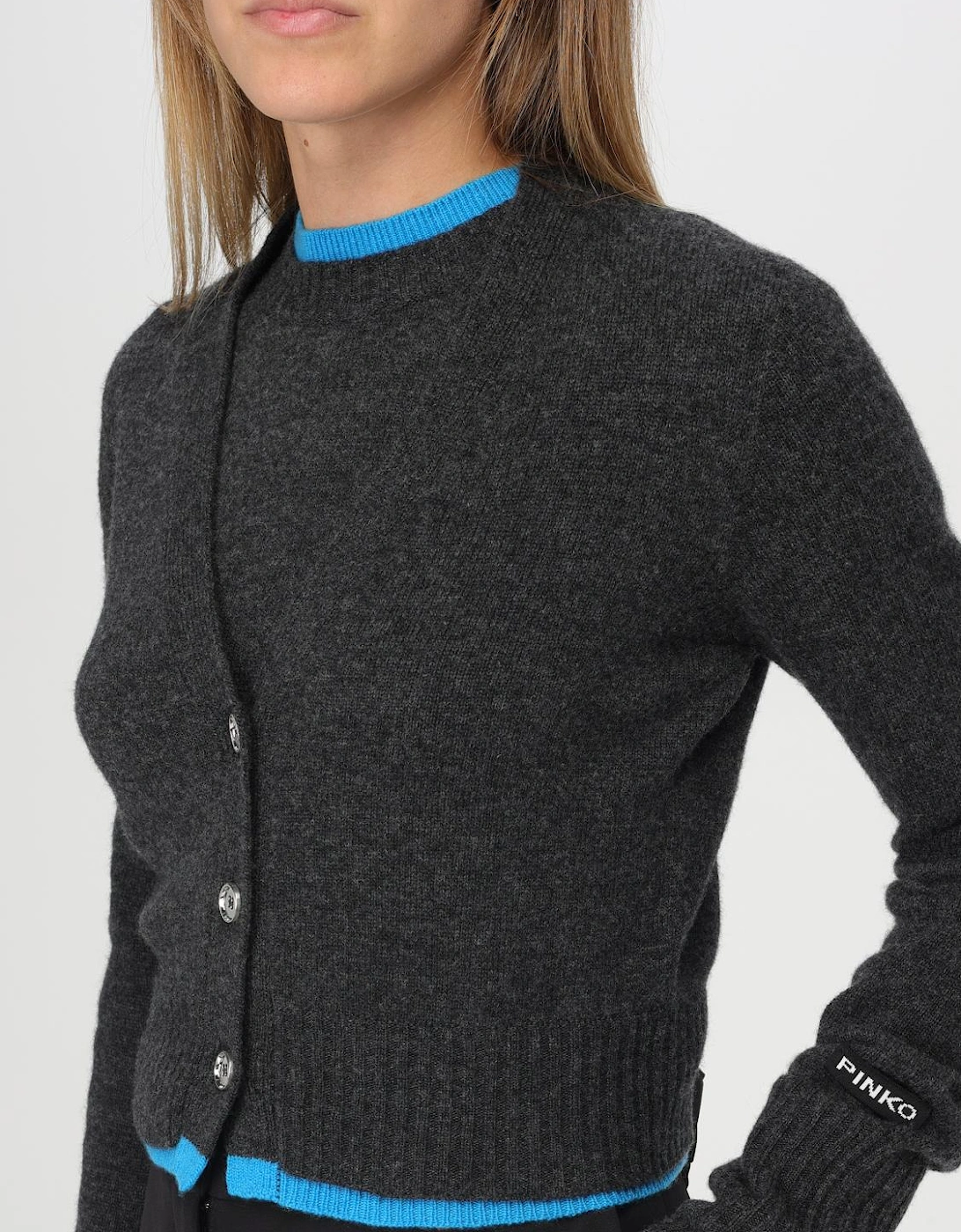 Cropped Merino Wool VNeck Cardigan