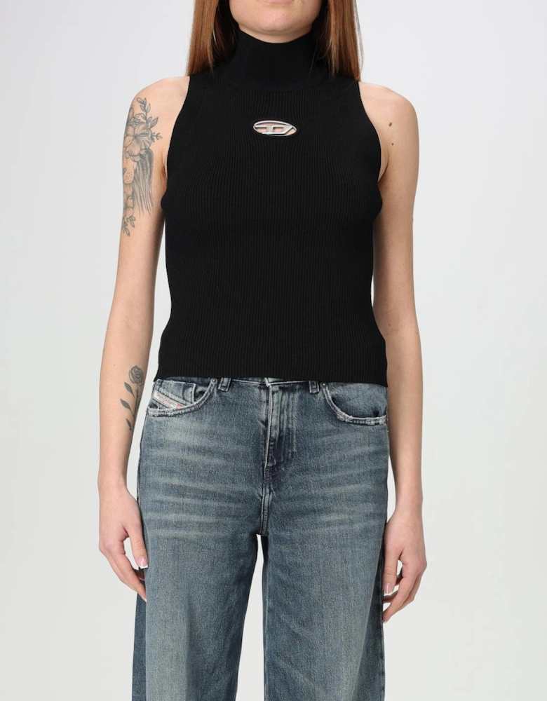 Ribbed Knit Sleeveless Top with Cutout