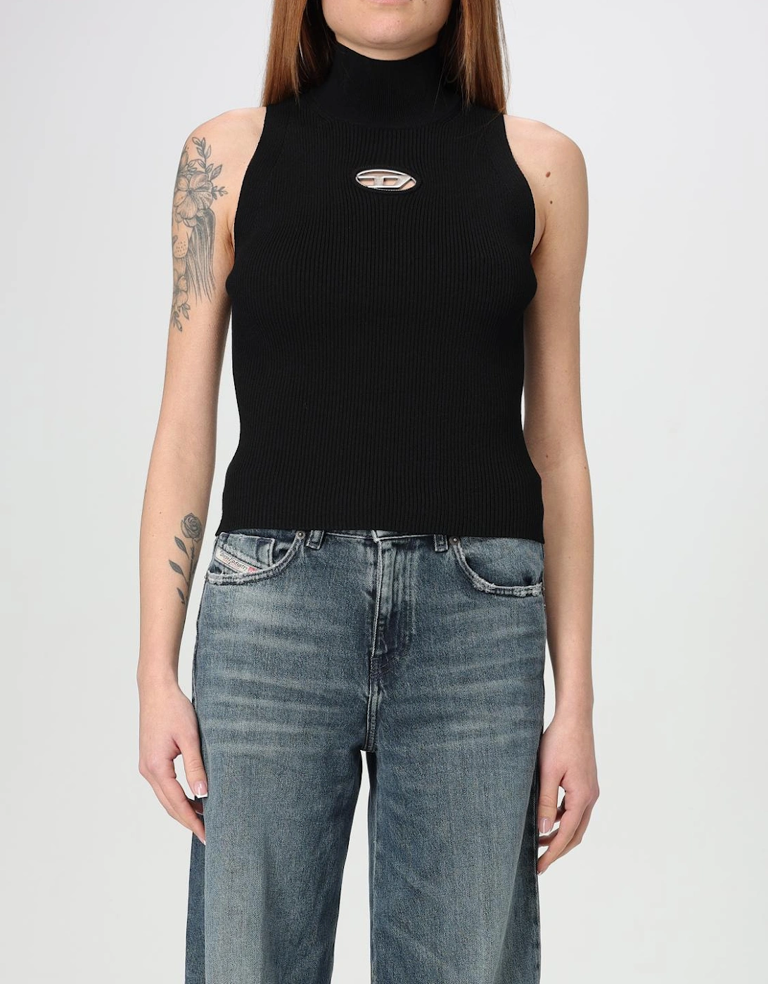 Ribbed Knit Sleeveless Top with Cutout, 6 of 5