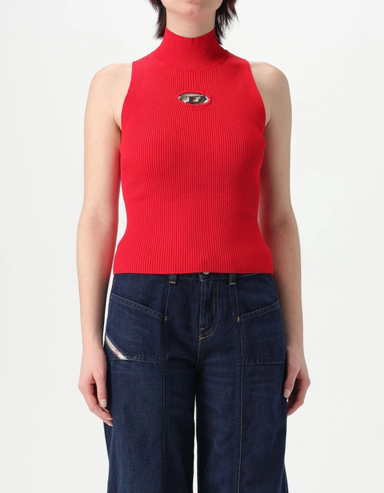 Ribbed Knit Sleeveless Top with Cutout