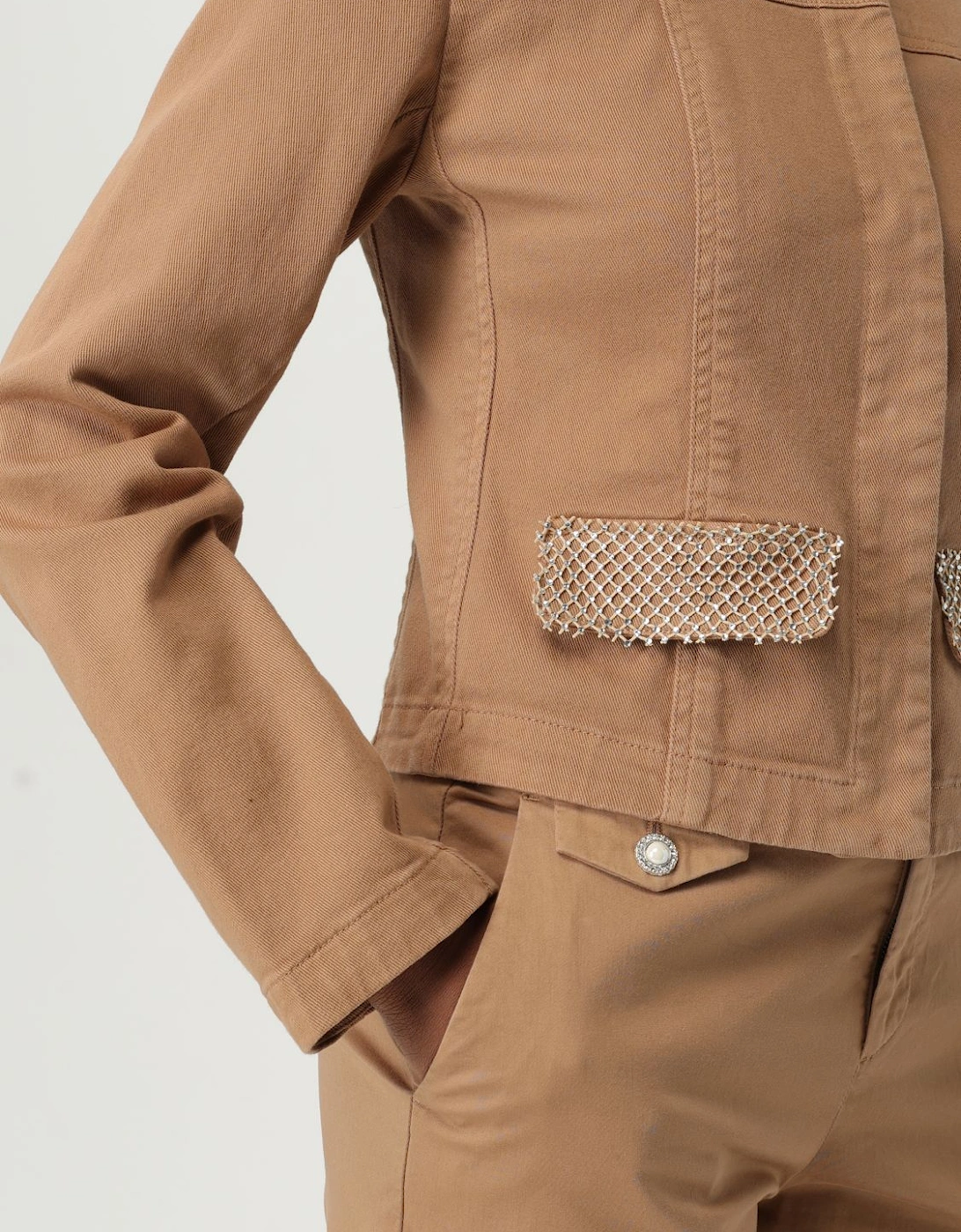 Denim Jacket Rhinestone Detail