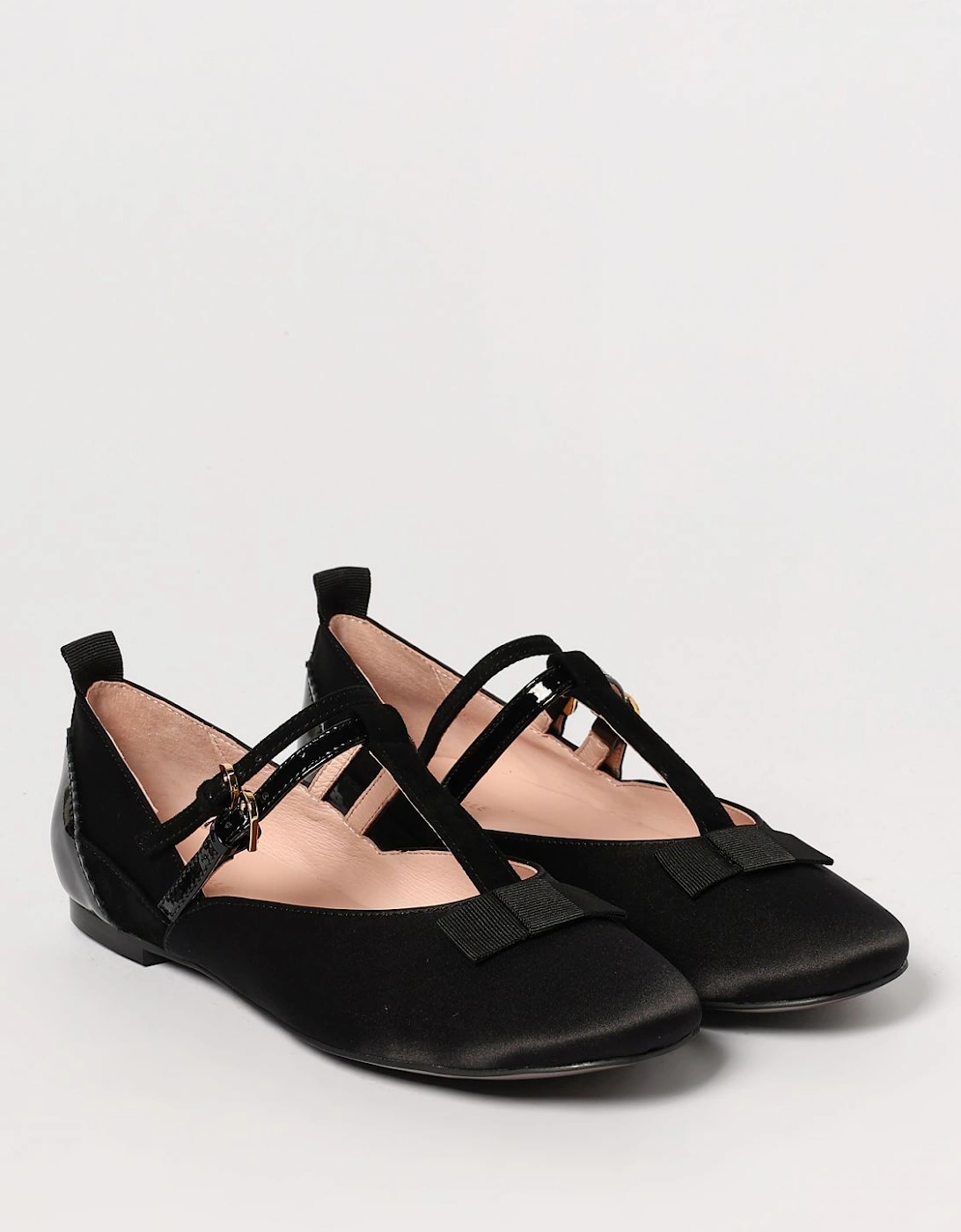 TStrap Satin Ballerina Flats