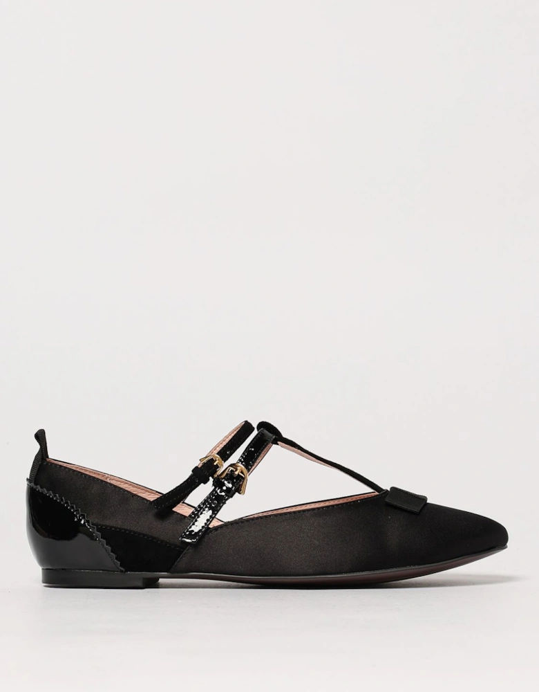 TStrap Satin Ballerina Flats