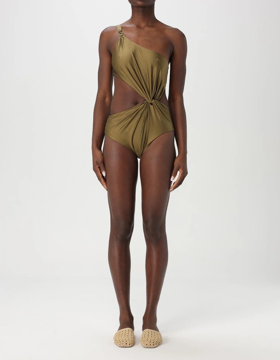 OneShoulder Knotted Cutout Swimsuit, 4 of 3