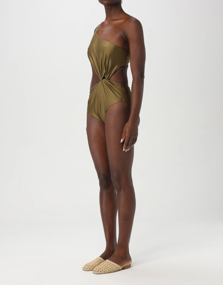 OneShoulder Knotted Cutout Swimsuit