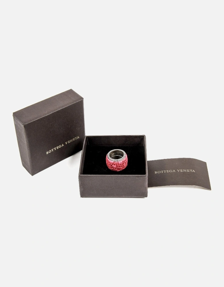 Intrecciato Ring Pink Leather Style