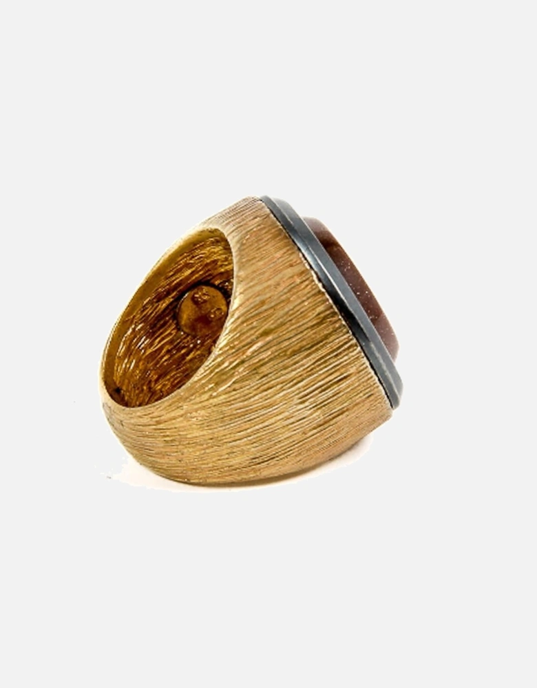 Wood and Stone Intarsia Ring