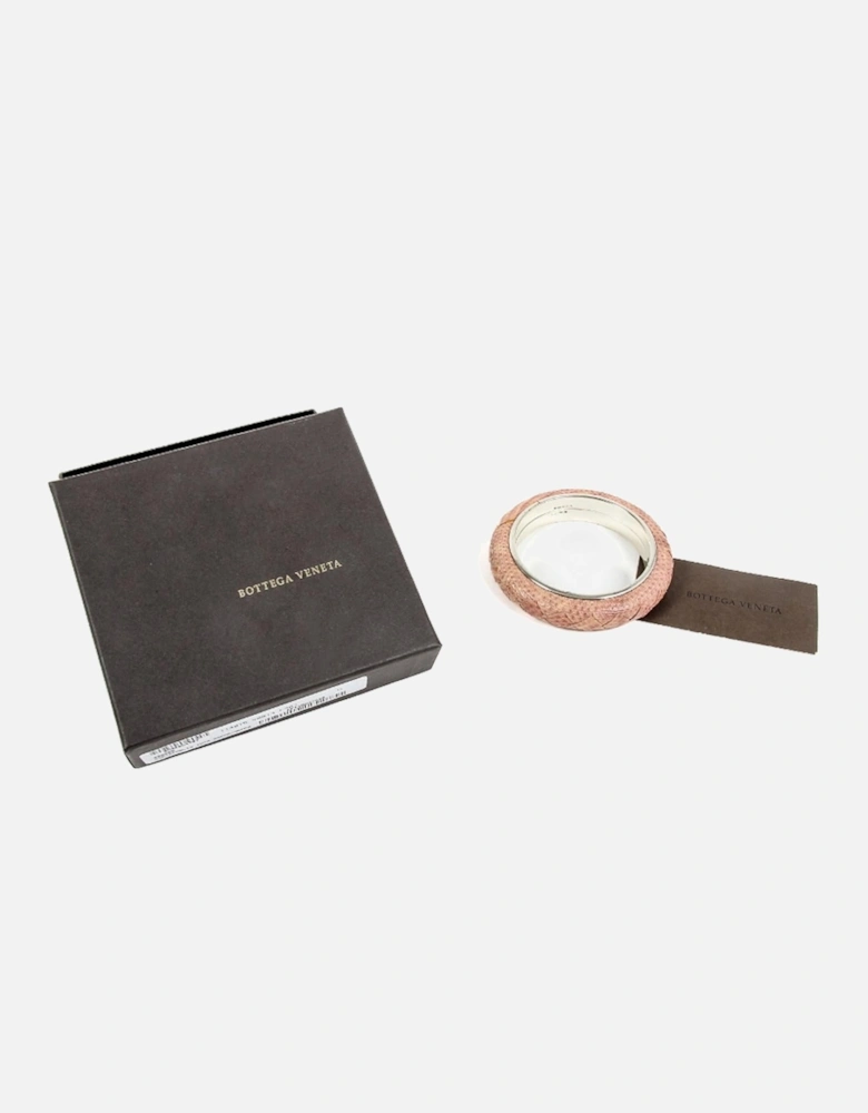 Leather Cuff Bracelet Intrecciato Style