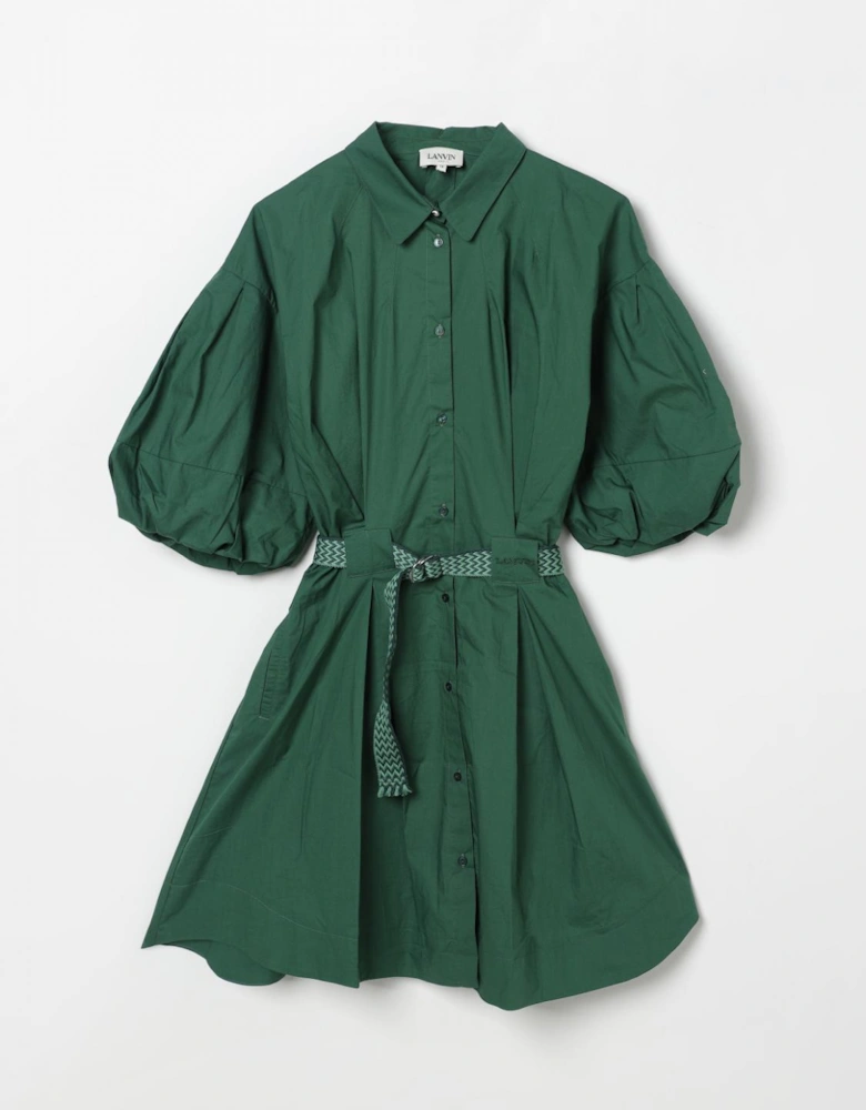 Poplin Mini Dress Belted ALine