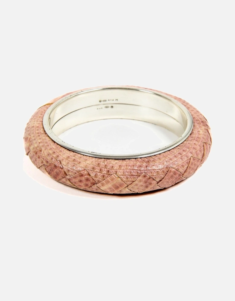 Leather Cuff Bracelet Intrecciato Style