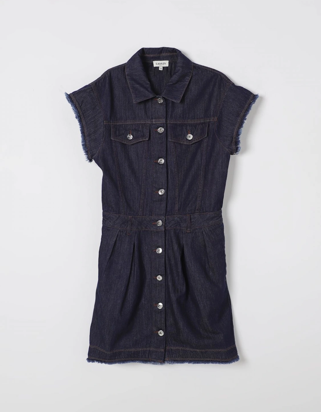 Denim Mini Dress Frayed Hem, 4 of 3