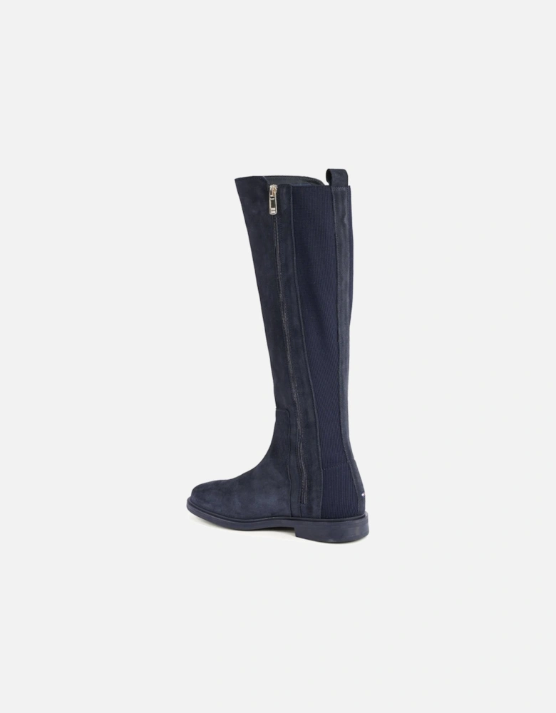 Suede High Ankle Boots with Detail