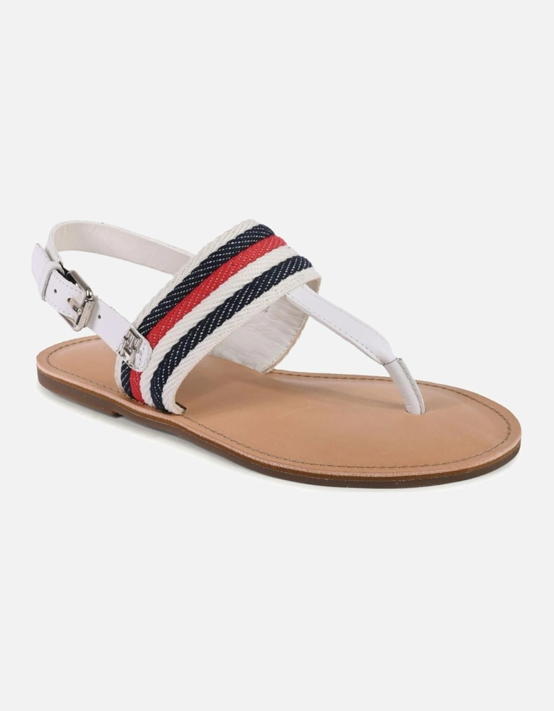 Elegant Strappy Sandal with Polyester Composition