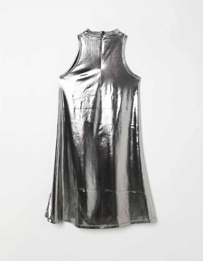 Metallic ALine Sleeveless Dress