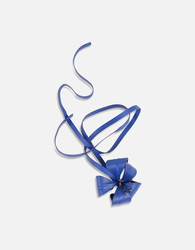 Lily Leather Belt Blue Flower Detail