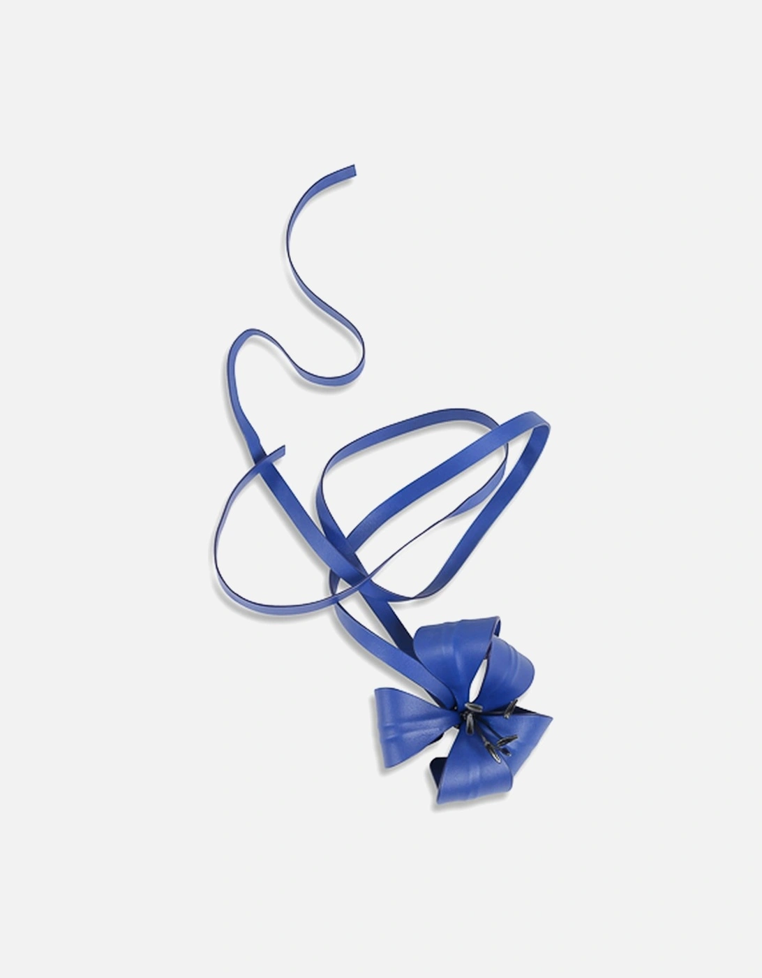 Lily Leather Belt Blue Flower Detail