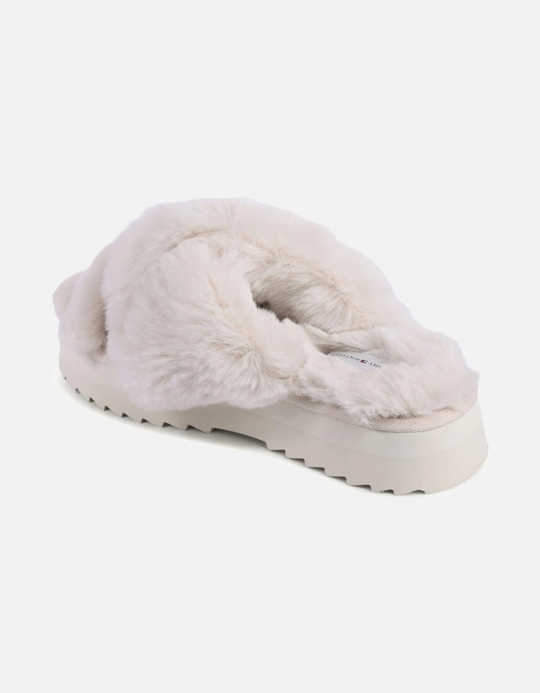 Fuzzy Platform Slippers