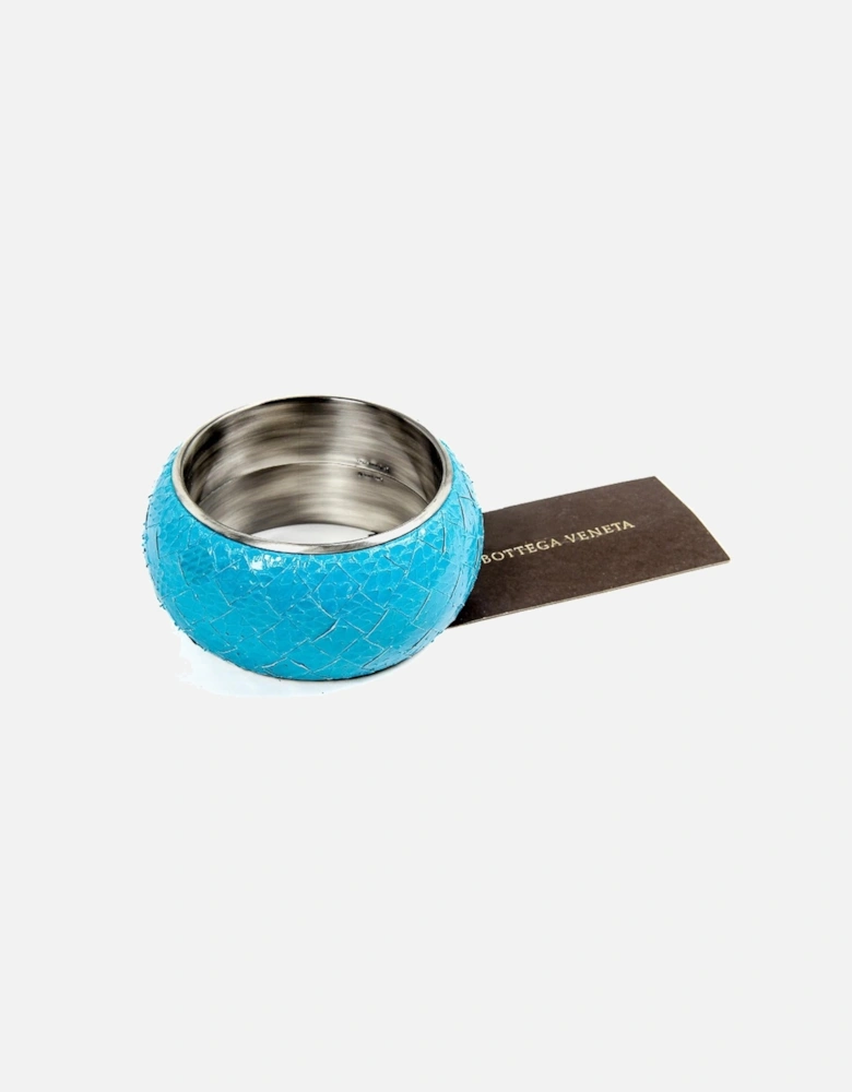 Intrecciato Leather Cuff Turquoise