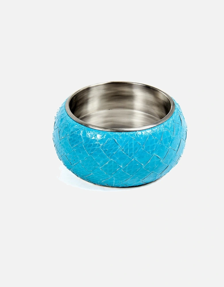 Intrecciato Leather Cuff Turquoise