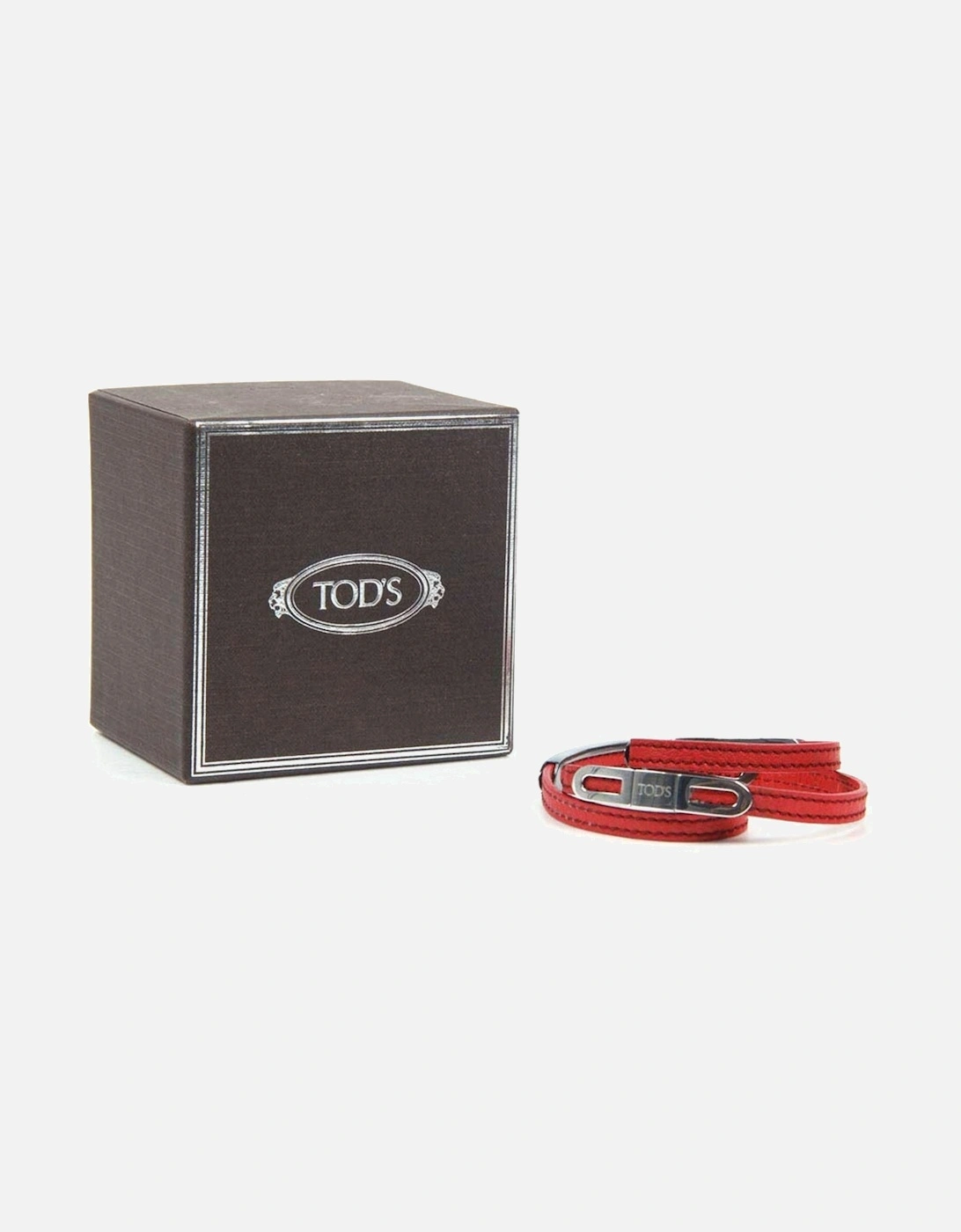 Double Wrap Leather Bracelet Red, 3 of 2
