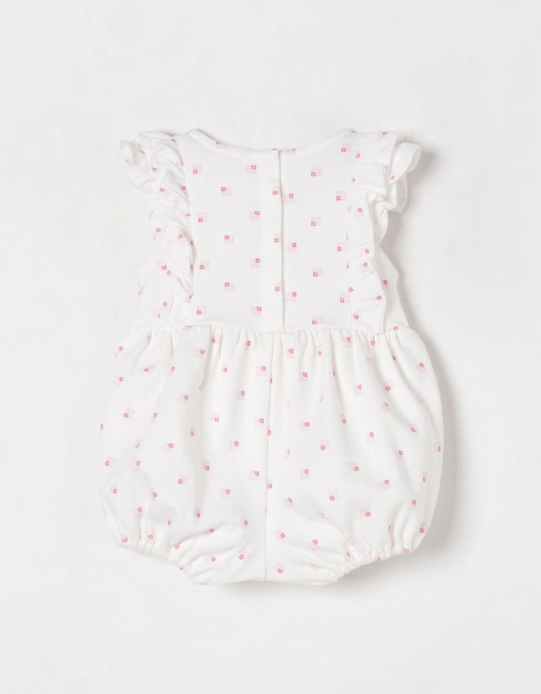 Baby Romper Pink Geometric Print