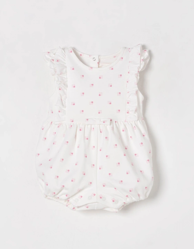 Baby Romper Pink Geometric Print
