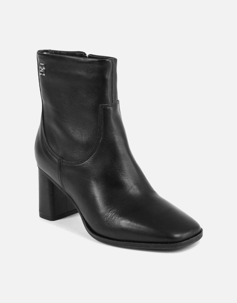 Leather Ankle Boots Zip Closure