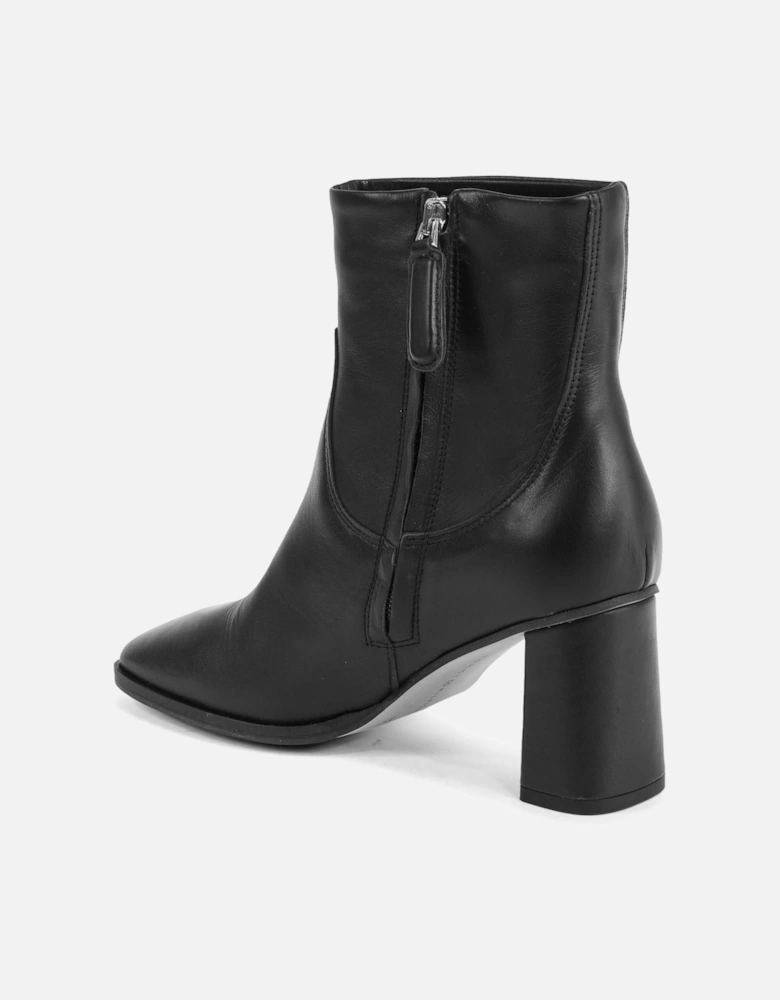 Leather Ankle Boots Zip Closure