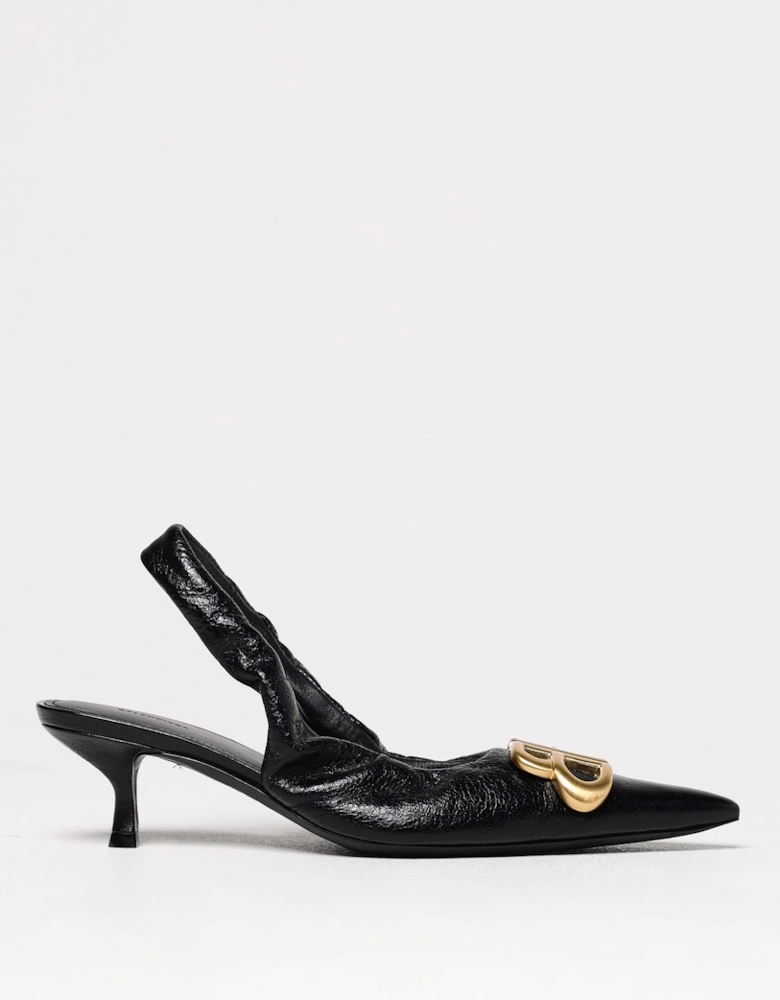 Leather Slingback Pumps Kitten Heel